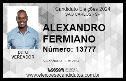 Candidato ALEXANDRO FERMIANO 2024 - SÃO CARLOS - Eleições