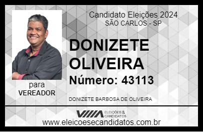 Candidato DONIZETE OLIVEIRA 2024 - SÃO CARLOS - Eleições