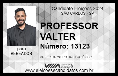 Candidato PROFESSOR VALTER 2024 - SÃO CARLOS - Eleições