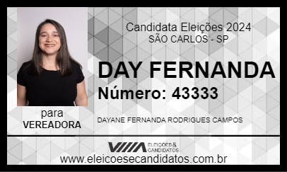 Candidato DAY FERNANDA 2024 - SÃO CARLOS - Eleições