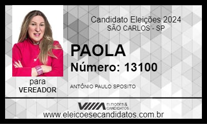 Candidato PAOLA 2024 - SÃO CARLOS - Eleições