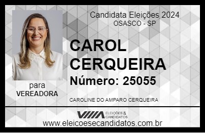 Candidato CAROL CERQUEIRA 2024 - OSASCO - Eleições