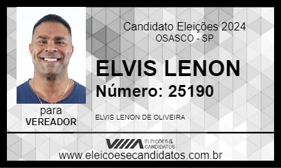 Candidato ELVIS LENON 2024 - OSASCO - Eleições