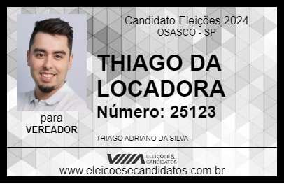 Candidato THIAGO DA LOCADORA 2024 - OSASCO - Eleições