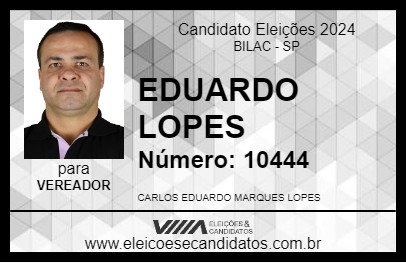 Candidato EDUARDO LOPES 2024 - BILAC - Eleições