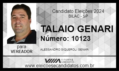 Candidato TALAIO GENARI 2024 - BILAC - Eleições