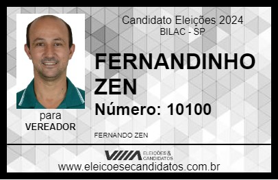 Candidato FERNANDINHO ZEN 2024 - BILAC - Eleições