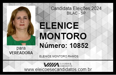 Candidato ELENICE MONTORO 2024 - BILAC - Eleições