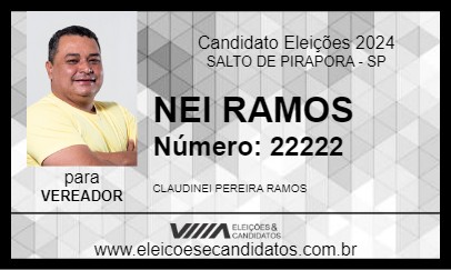 Candidato NEI RAMOS 2024 - SALTO DE PIRAPORA - Eleições