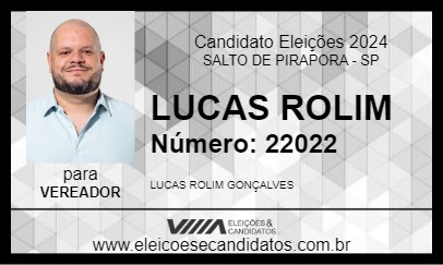 Candidato LUCAS ROLIM 2024 - SALTO DE PIRAPORA - Eleições