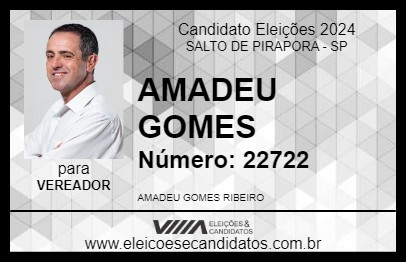 Candidato AMADEU GOMES 2024 - SALTO DE PIRAPORA - Eleições