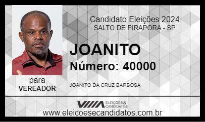 Candidato JOANITO 2024 - SALTO DE PIRAPORA - Eleições