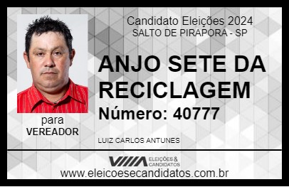 Candidato ANJO SETE DA RECICLAGEM 2024 - SALTO DE PIRAPORA - Eleições