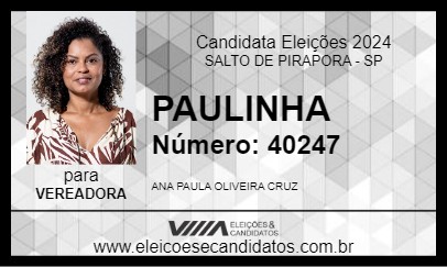 Candidato PAULINHA 2024 - SALTO DE PIRAPORA - Eleições