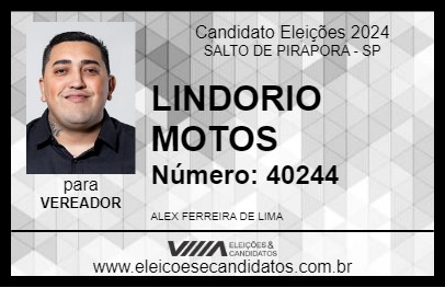 Candidato LINDORIO MOTOS 2024 - SALTO DE PIRAPORA - Eleições