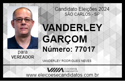 Candidato VANDERLEY GARÇOM 2024 - SÃO CARLOS - Eleições