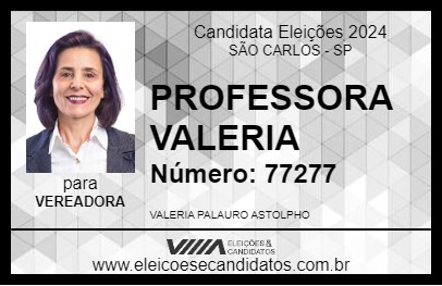 Candidato PROFESSORA VALERIA 2024 - SÃO CARLOS - Eleições