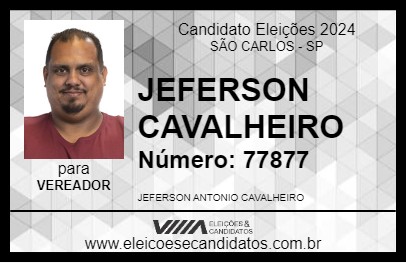 Candidato JEFERSON CAVALHEIRO 2024 - SÃO CARLOS - Eleições