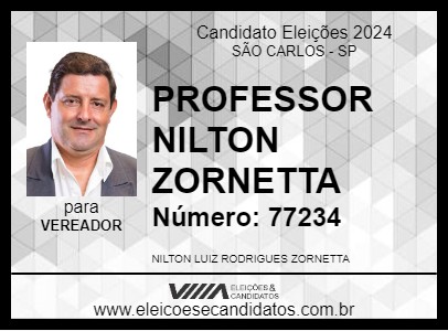 Candidato PROFESSOR NILTON ZORNETTA 2024 - SÃO CARLOS - Eleições