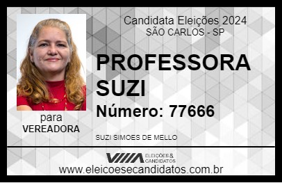 Candidato PROFESSORA SUZI 2024 - SÃO CARLOS - Eleições