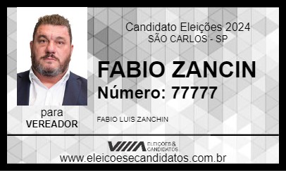 Candidato FABIO ZANCHIN 2024 - SÃO CARLOS - Eleições