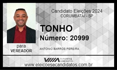 Candidato TONHO 2024 - CORUMBATAÍ - Eleições