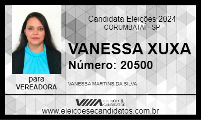 Candidato VANESSA XUXA 2024 - CORUMBATAÍ - Eleições