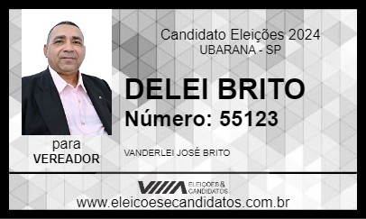 Candidato DELEI BRITO 2024 - UBARANA - Eleições