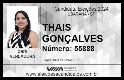 Candidato THAIS GONÇALVES 2024 - UBARANA - Eleições