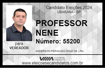 Candidato PROFESSOR NENE 2024 - UBARANA - Eleições