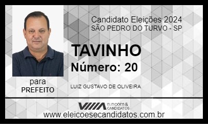 Candidato TAVINHO 2024 - SÃO PEDRO DO TURVO - Eleições