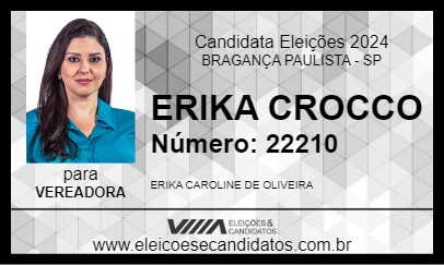 Candidato ERIKA CROCCO 2024 - BRAGANÇA PAULISTA - Eleições