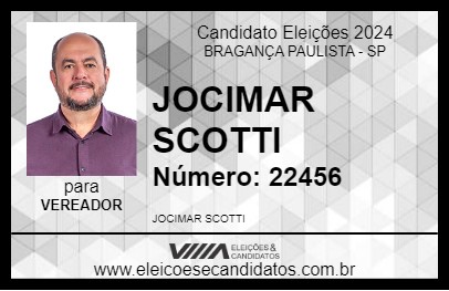 Candidato JOCIMAR SCOTTI 2024 - BRAGANÇA PAULISTA - Eleições