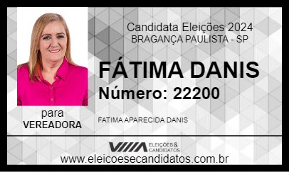 Candidato FÁTIMA DANIS 2024 - BRAGANÇA PAULISTA - Eleições