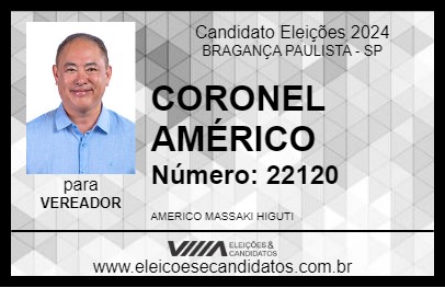 Candidato CORONEL AMÉRICO 2024 - BRAGANÇA PAULISTA - Eleições