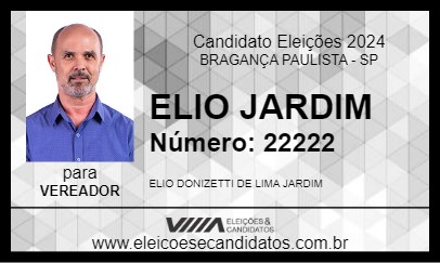 Candidato ELIO JARDIM 2024 - BRAGANÇA PAULISTA - Eleições