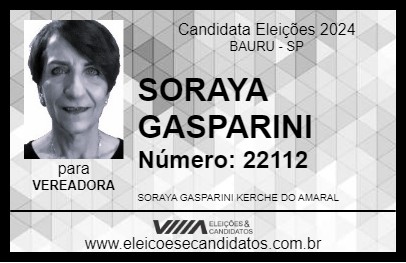 Candidato SORAYA GASPARINI 2024 - BAURU - Eleições