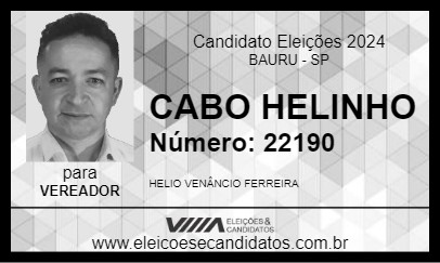 Candidato CABO HELINHO 2024 - BAURU - Eleições