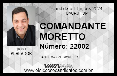 Candidato COMANDANTE MORETTO 2024 - BAURU - Eleições