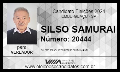 Candidato SILSO SAMURAI 2024 - EMBU-GUAÇU - Eleições