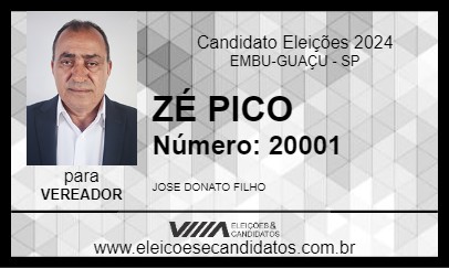 Candidato ZÉ PICO 2024 - EMBU-GUAÇU - Eleições