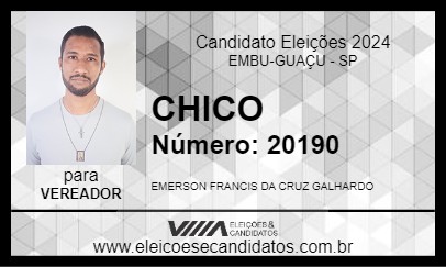 Candidato CHICO 2024 - EMBU-GUAÇU - Eleições