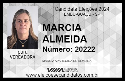 Candidato MARCIA ALMEIDA 2024 - EMBU-GUAÇU - Eleições