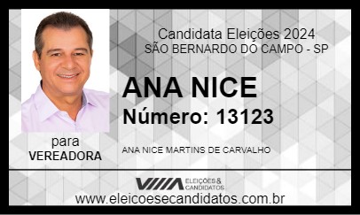 Candidato ANA NICE 2024 - SÃO BERNARDO DO CAMPO - Eleições