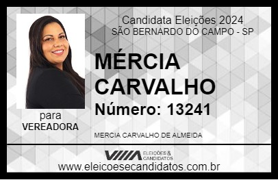 Candidato MÉRCIA CARVALHO 2024 - SÃO BERNARDO DO CAMPO - Eleições