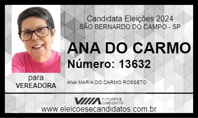 Candidato ANA DO CARMO 2024 - SÃO BERNARDO DO CAMPO - Eleições