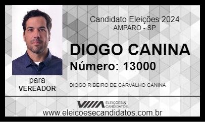 Candidato DIOGO CANINA 2024 - AMPARO - Eleições