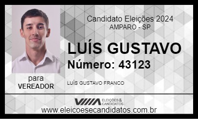 Candidato LUÍS GUSTAVO 2024 - AMPARO - Eleições