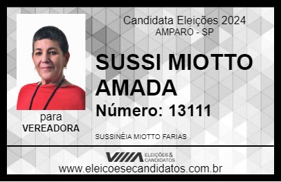 Candidato SUSSI MIOTTO AMADA 2024 - AMPARO - Eleições