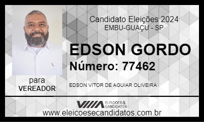 Candidato EDSON GORDO 2024 - EMBU-GUAÇU - Eleições